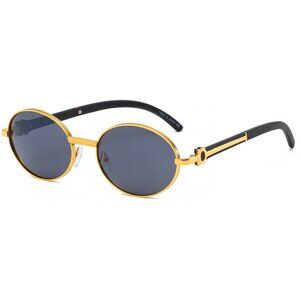 Men Sunglasses Trendy Dark Black Lens‎ Classy Small Fashion Rapper Shades Lentes